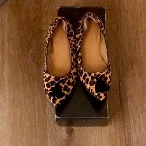 Jcrew calf hair tassel stretch flats